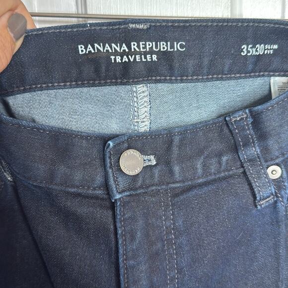 Banana Republic Men’s Dark Denim The Traveler Slim Denim Jean M-178 Sz 35 x 30 - Picture 3 of 9